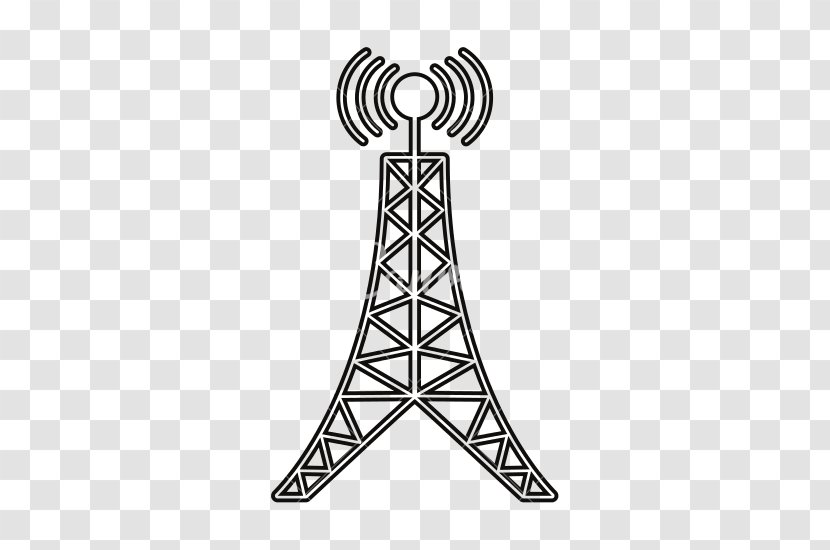 Aerials Telecommunications Tower Drawing Clip Art Broadcasting - Body Jewelry - Radio Transparent PNG