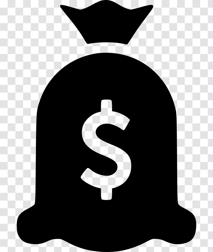 Money Bag Cost Bank - Black And White Transparent PNG