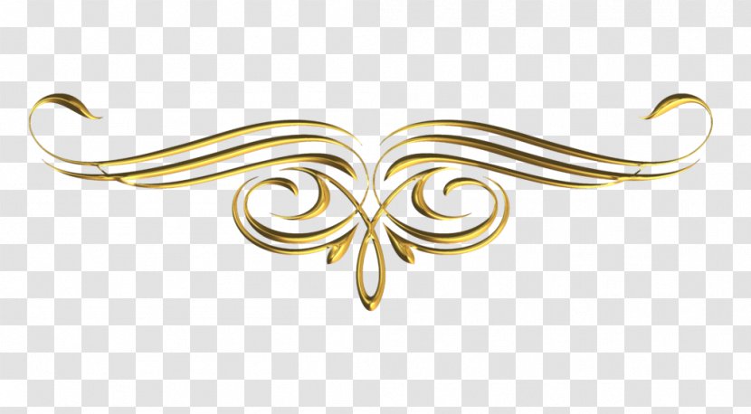 Gold Scroll Ornament Clip Art - Drawing - GOLD LINE Transparent PNG