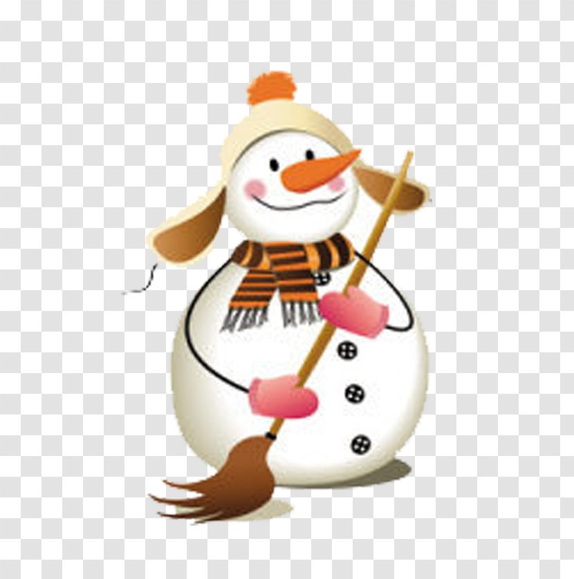 Christmas Snowman Picture Frame Clip Art - Food - Holding A Mop Transparent PNG