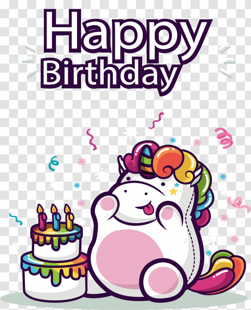 T-shirt Happy Birthday To You Unicorn - The Fat Transparent PNG