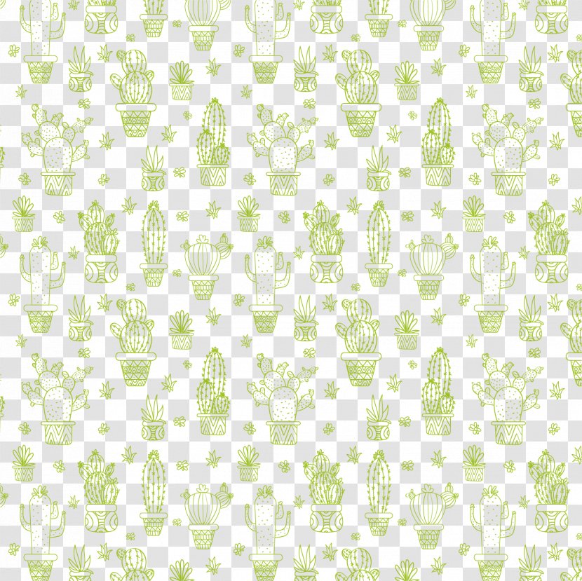 Textile Green Pattern - Yellow - Shading Vector Cactus Transparent PNG