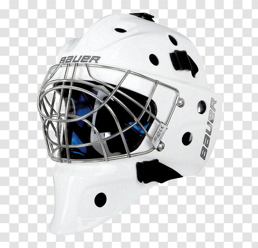 Bauer Hockey Goaltender Mask Ice - Bicycle Helmet - Senior Care Flyer Transparent PNG
