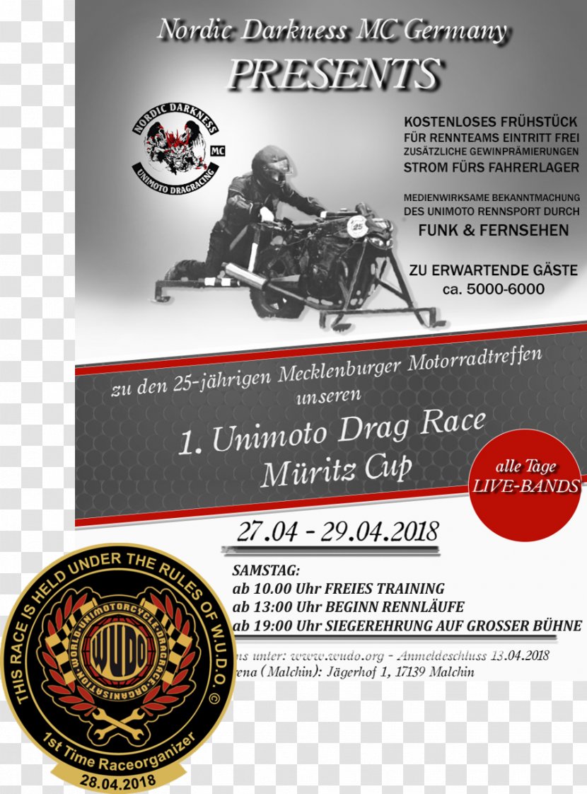 Drag Racing Road Eagle MC Arnsdorf Evenement Nordic Darkness Organization - Label - Race Transparent PNG