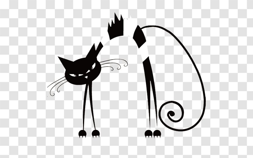 Black Cat Kitten Drawing - Cute Transparent PNG