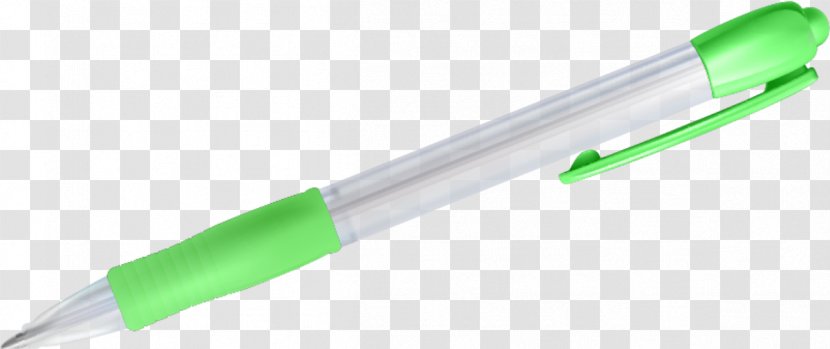 Ballpoint Pen Green Angle - Hand Painted Grey Ball Point Transparent PNG