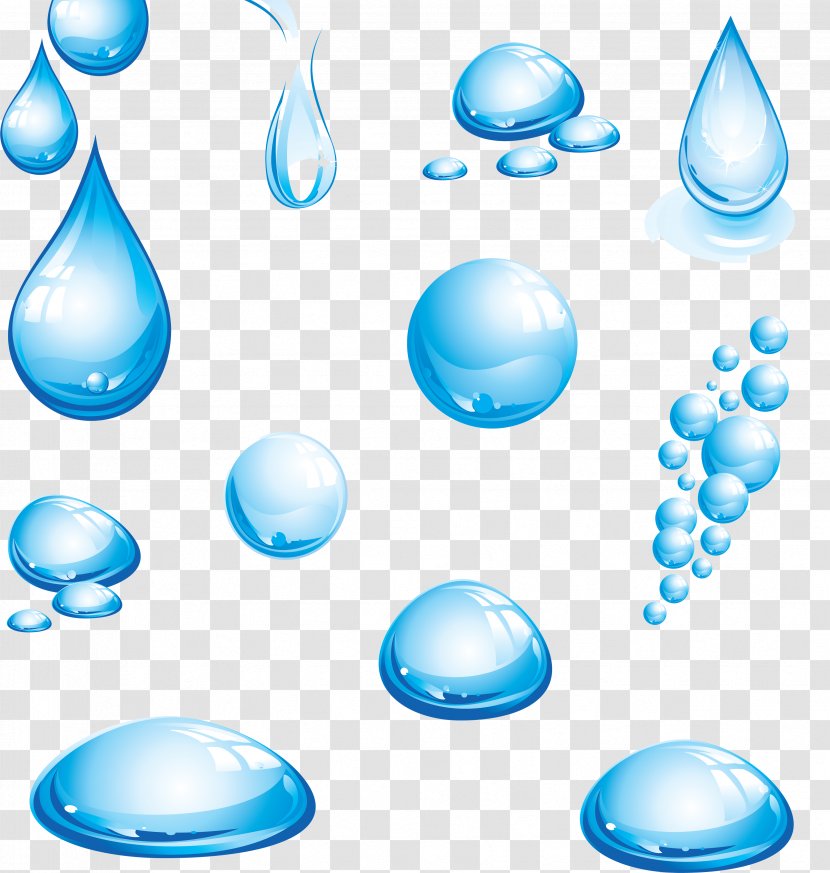 Water Drops - Drop - Blue Transparent PNG