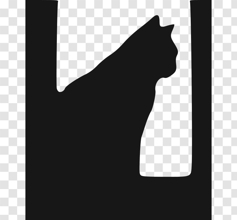 Cat Silhouette Wikimedia Commons Clip Art - Black - Sitting Transparent PNG