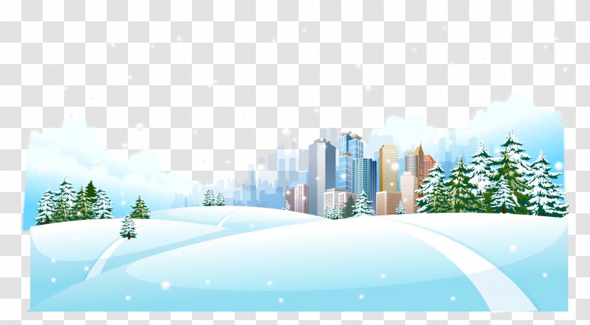 Snow Winter Illustration - Arctic - Vector City Poster Background Factors Transparent PNG