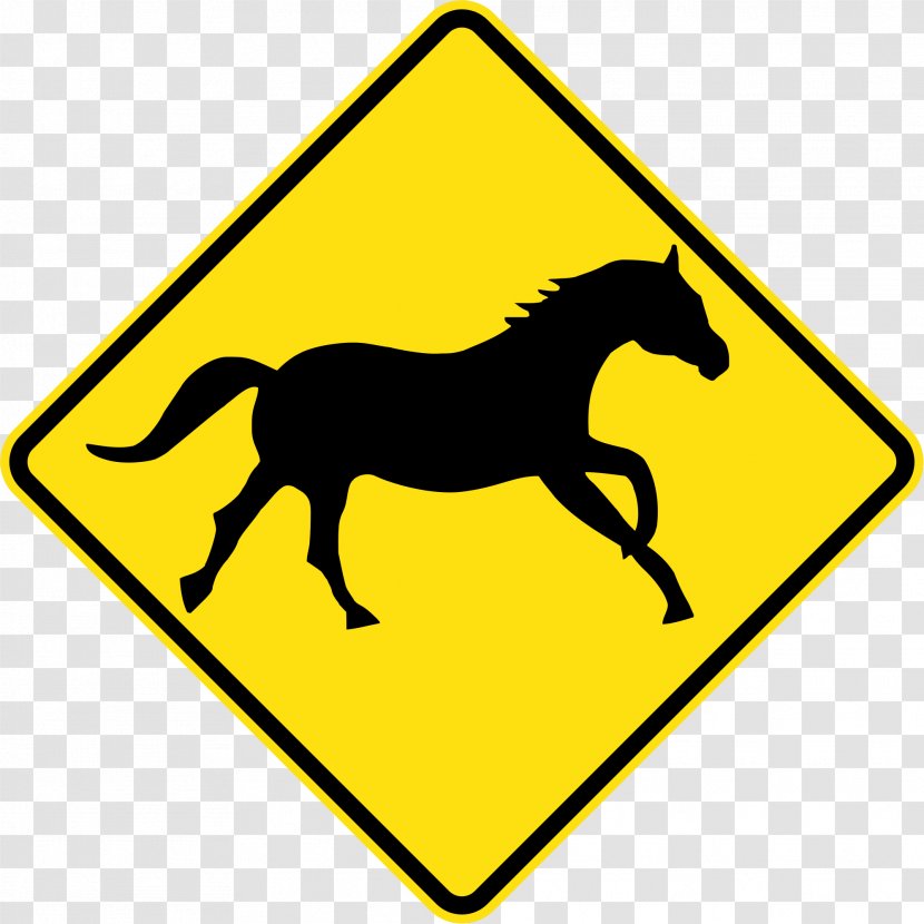 Traffic Sign Warning Symbol - Horse Like Mammal - Road Transparent PNG