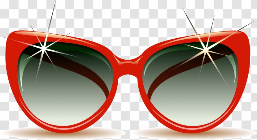 Sunglasses Beach Summer Clip Art - Red - Border Transparent PNG