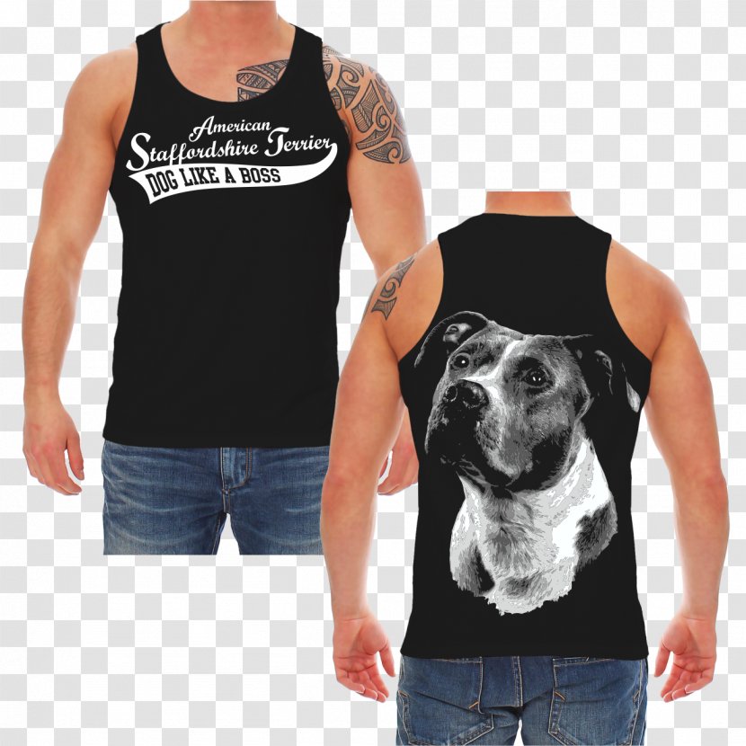 T-shirt Gift Father Top Clothing - Leash - American Staffordshire Terrier Transparent PNG