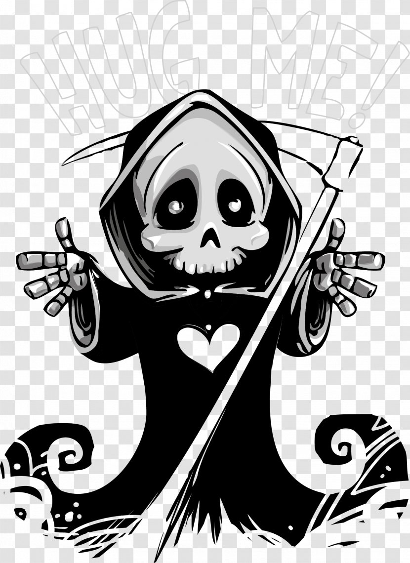 Death T-shirt Cuteness Zazzle Reaper - Human Skull Symbolism - Vector Ghost Transparent PNG