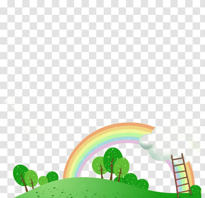 Cartoon Poster Wallpaper - Grass - Rainbow Transparent PNG