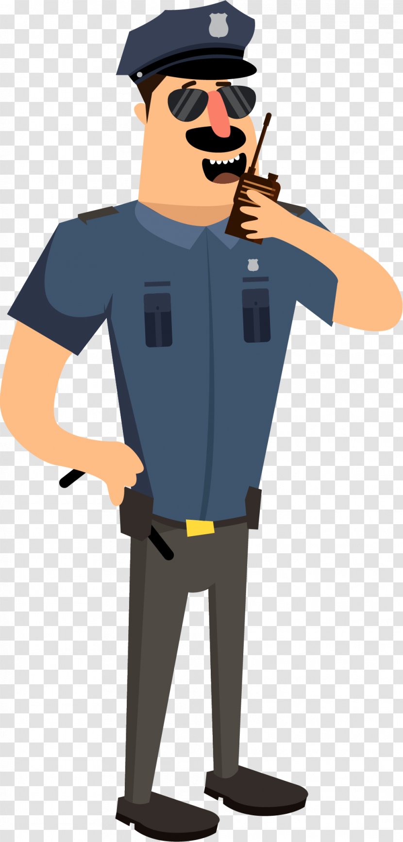 Cartoon Drawing Police Illustration - Walkie Talkie, Cop Transparent PNG
