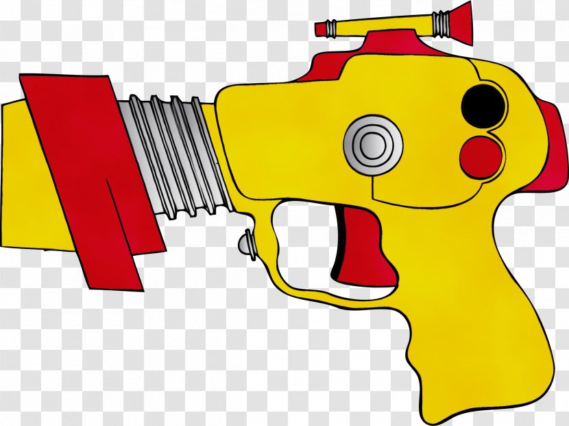 Gun Clip Art Yellow Water Cartoon - Laser Guns Trigger Transparent PNG