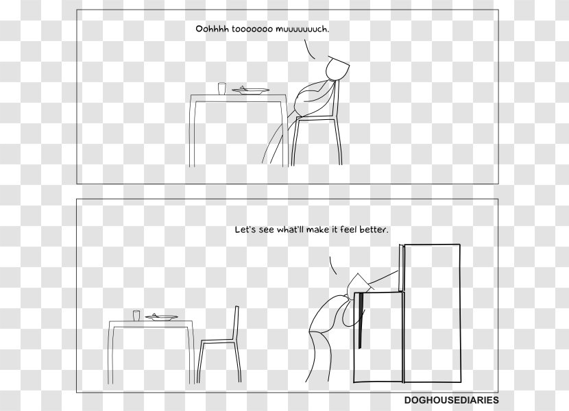 Drawing /m/02csf Brand Line Art Document - Tree - Refrigerator Cartoon Transparent PNG