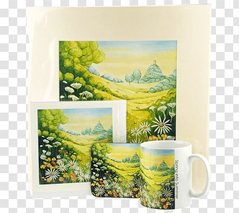 Coffee Cup Still Life Flowerpot - Painting Transparent PNG