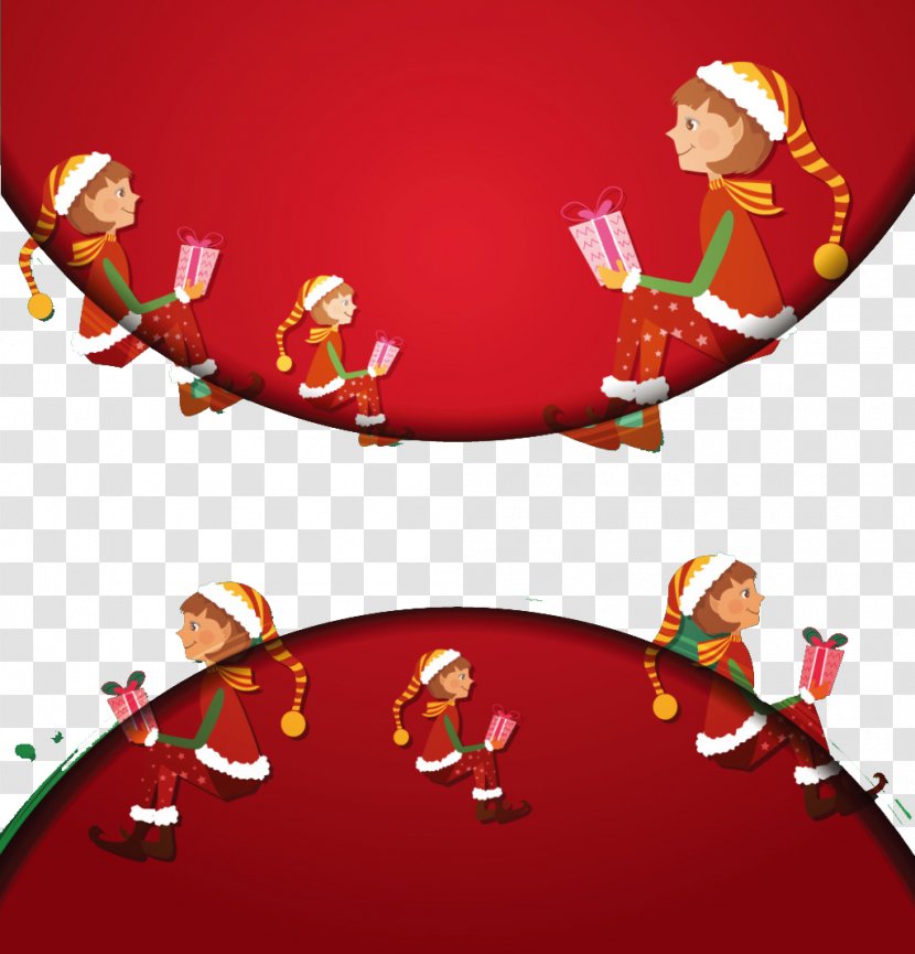 Christmas Poster - Decoration - Round Red Background Transparent PNG