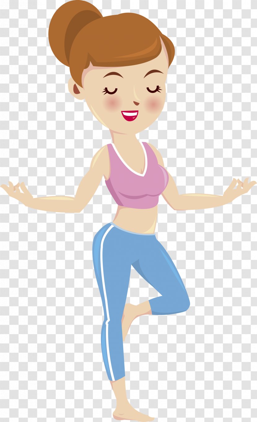 Cartoon Yoga Fitness Centre - Tree - Beautiful Vector Illustration Picture Transparent PNG
