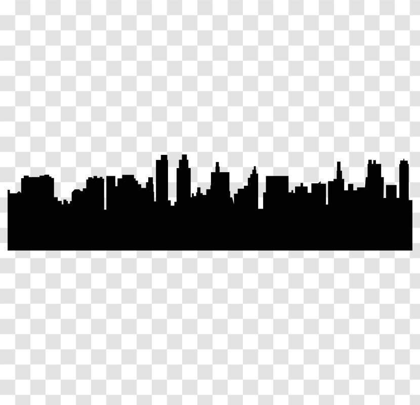 Silhouette City Skyline - Monochrome Photography Transparent PNG