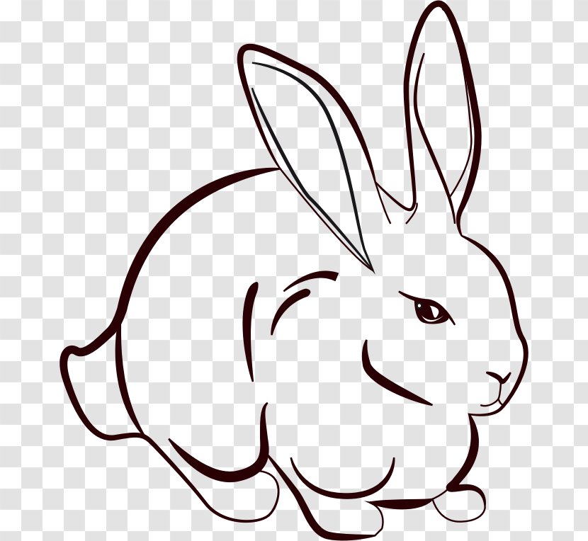 Line Art Rabbit Drawing Clip - Silhouette Transparent PNG