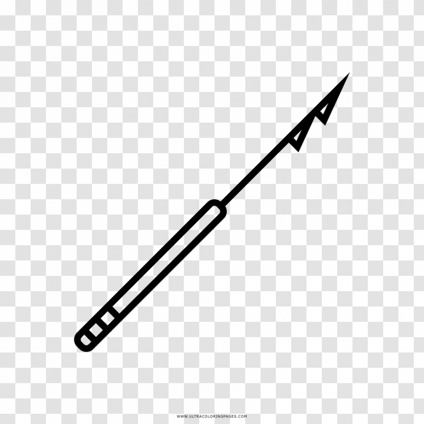 Harpoon Drawing - Black And White - Spear Transparent PNG