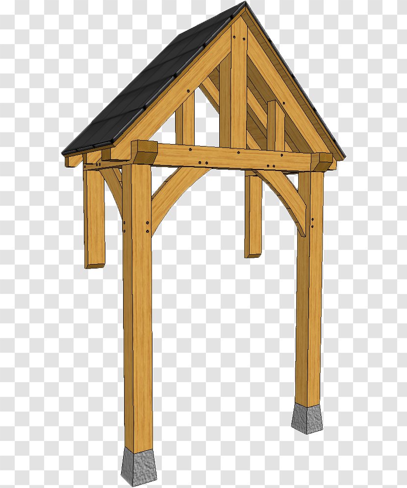 King Post Porch Lumber Timber Framing - Wall - Wooden Truss Transparent PNG