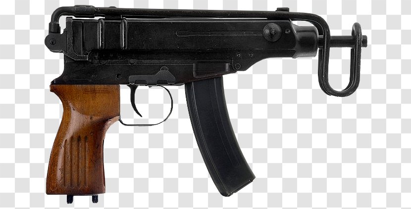 Submachine Gun Škorpion Magpul FMG-9 Firearm Foldable Machine - Frame - Sale Three Dimensional Characters Transparent PNG