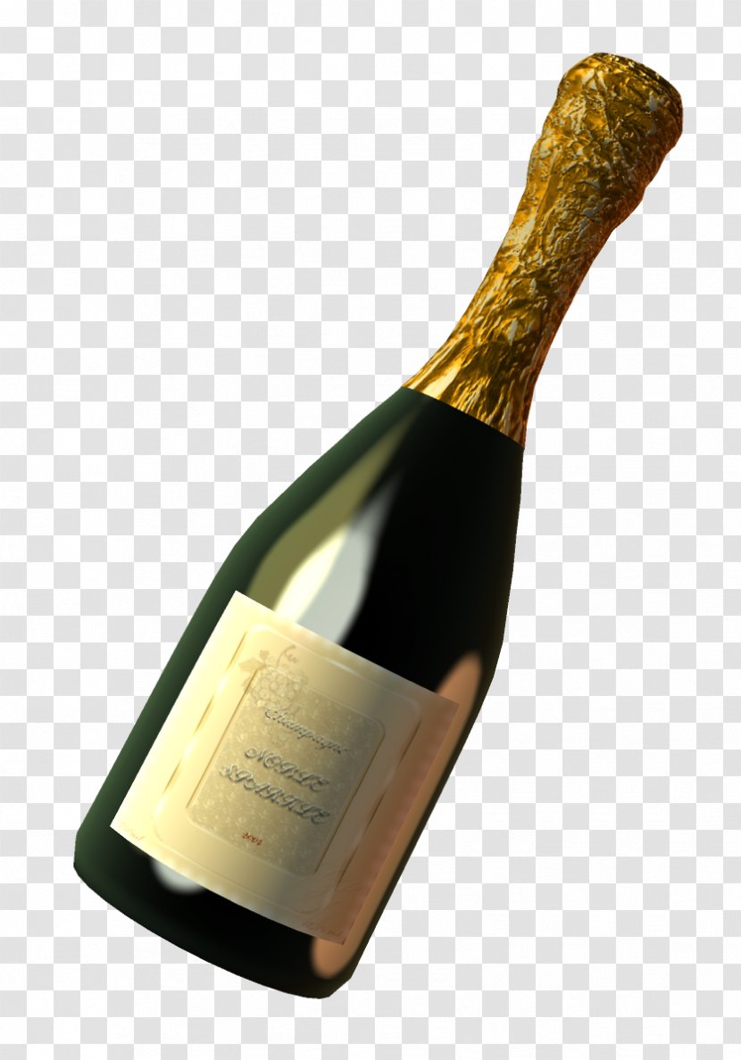 Champagne Wine Glass Bottle Transparent PNG