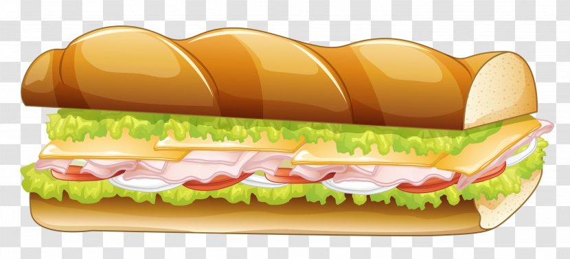 Hamburger Submarine Sandwich Pizza Panini Fast Food - Cheeseburger - Long Vector Clipar Transparent PNG