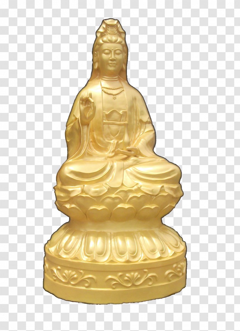 I Ching Deity Feng Shui - Brass - Golden Goddess Of Mercy Transparent PNG