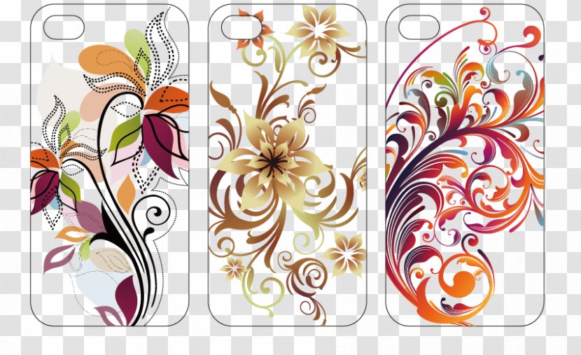 Butterfly Flower Drawing Clip Art - Abstract - Phone Case Creative Transparent PNG