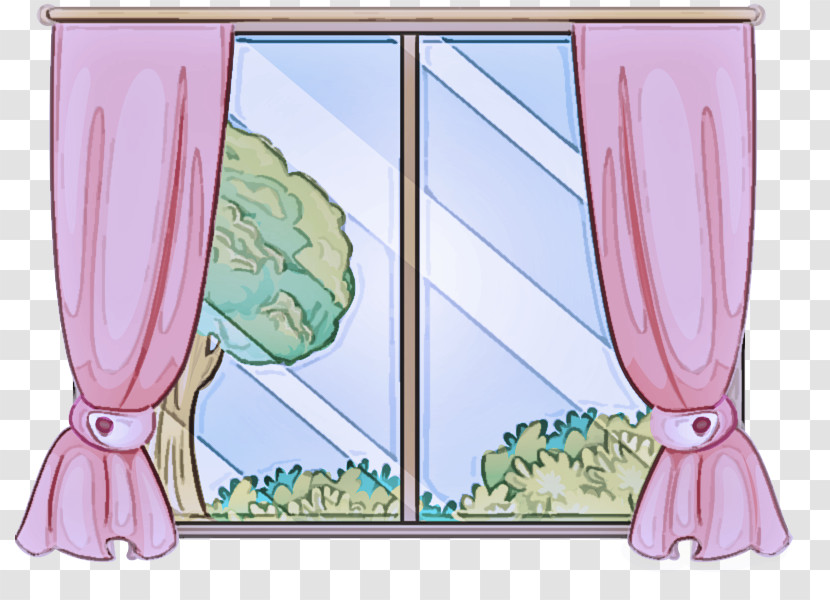 Curtain Pink Textile Interior Design Window Treatment Transparent PNG