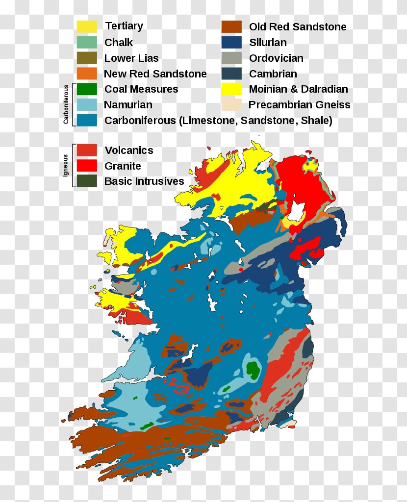 Namurian Bedrock Ireland Geology Geologic Map Transparent PNG