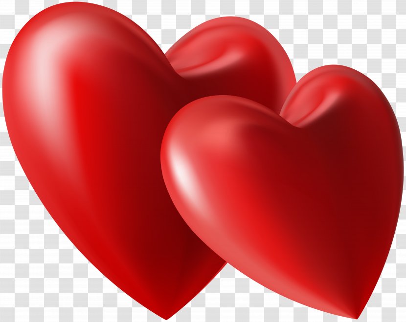 Heart Valentines Day Love Clip Art - Two Hearts Image Transparent PNG