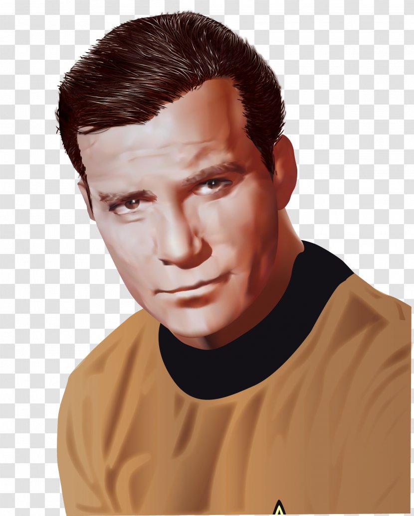 William Shatner James T. Kirk Star Trek Redshirt Chin - Neck Transparent PNG