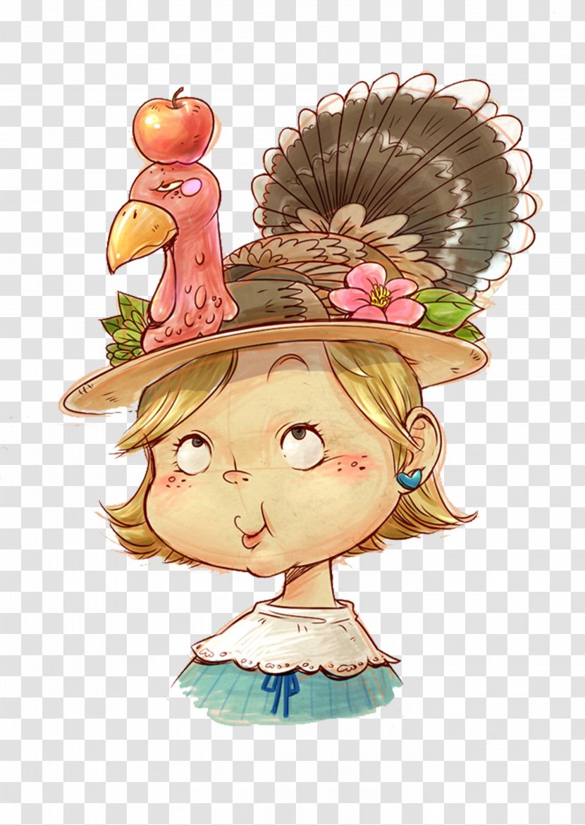 Turkey Thanksgiving Cartoon Illustrator Illustration - Tree - Hat Transparent PNG