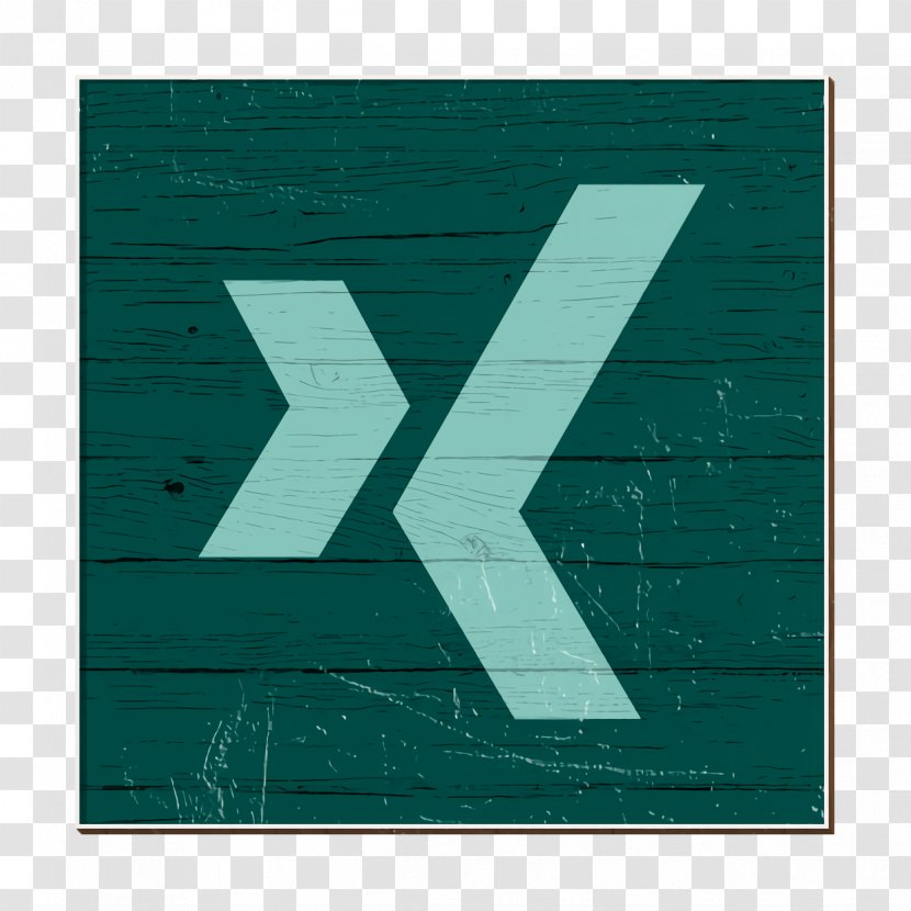 Social Networks Logos Icon Xing - Aqua - Rectangle Teal Transparent PNG