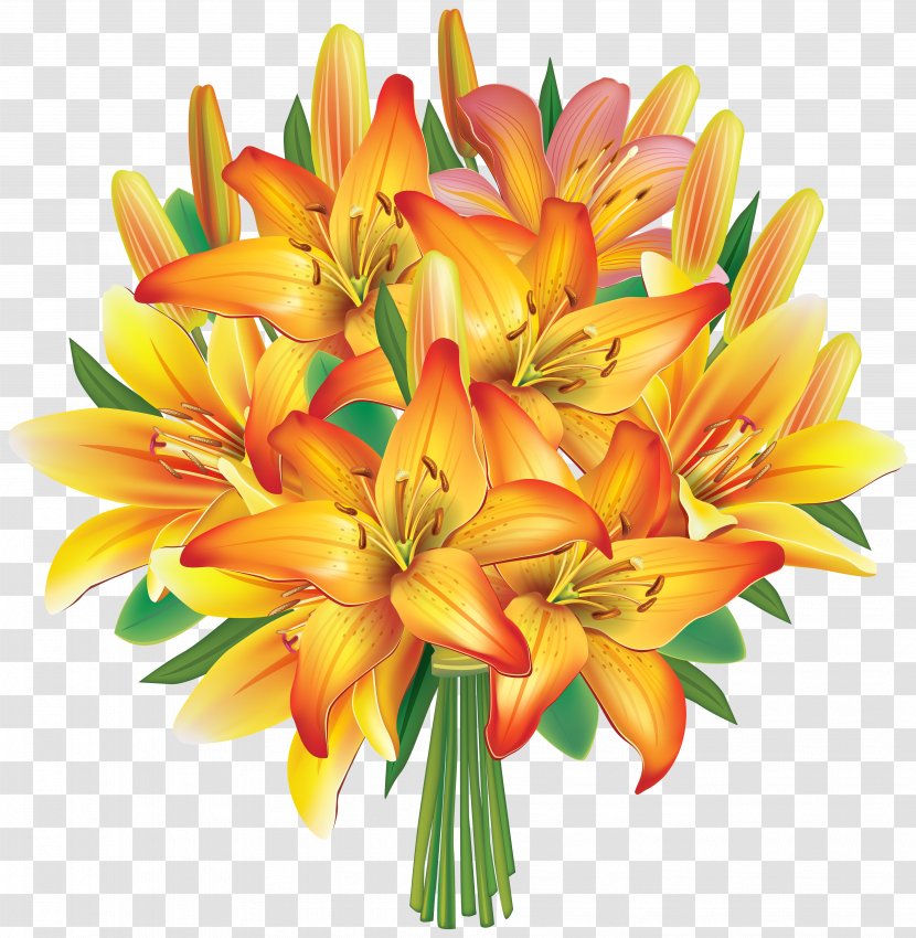 Flower Bouquet Wedding Invitation Clip Art - Daisy Family - Yellow Lilies Flowers Clipart Image Transparent PNG