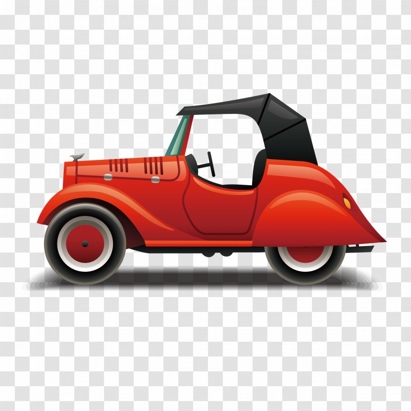 Sports Car Convertible - Vintage - Vector Cartoon Retro Classic Transparent PNG