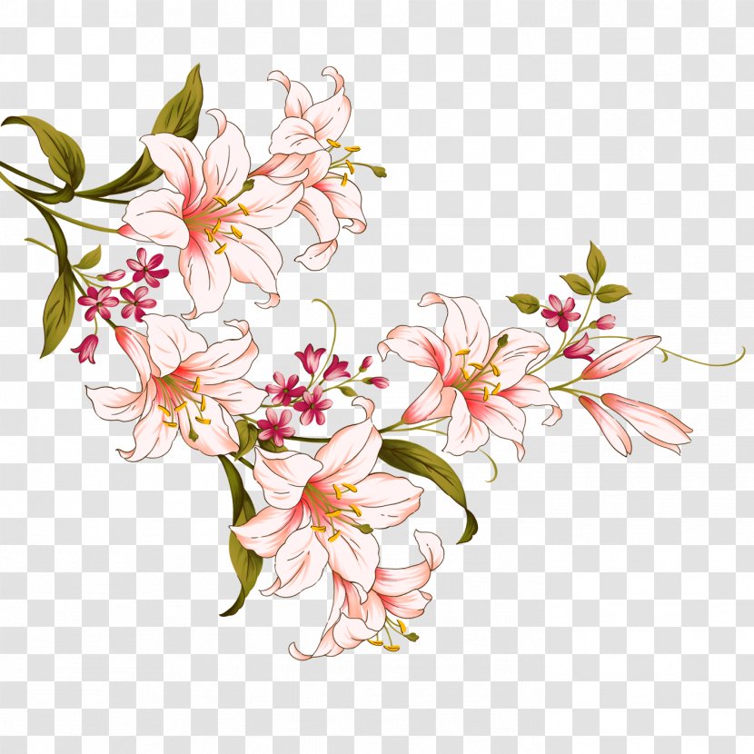 Floral Design Ink Wash Painting Flower Lilium - Lily Transparent PNG