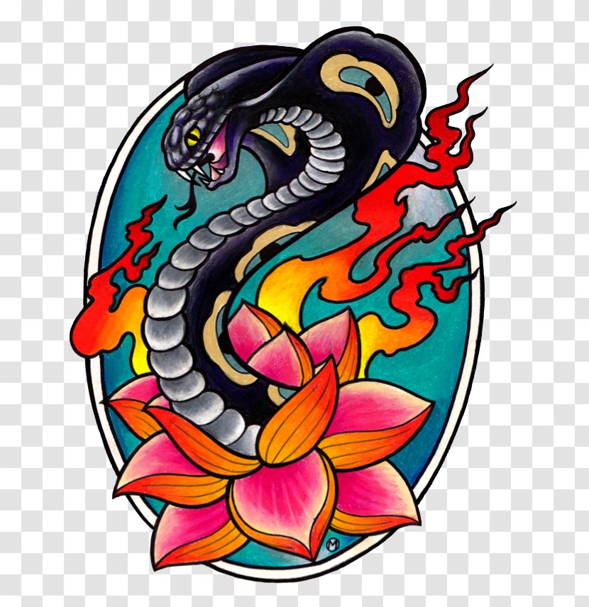 Snakes Black Cobra Tattoo Studio The King Clip Art - Fictional Character - New School Transparent PNG