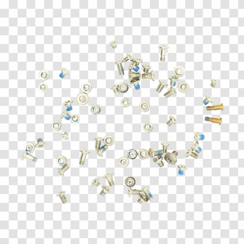 IPhone 6S Complete Screw Set Gemstone Jewellery - White Gold - Stripped Transparent PNG