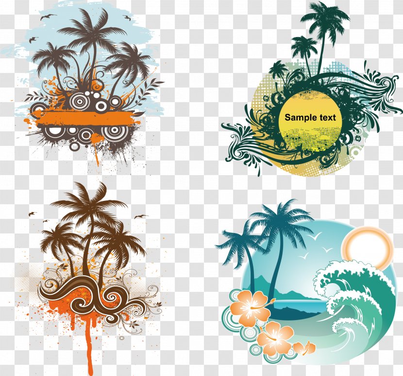 Coconut Euclidean Vector Graphic Design - Silhouette - Travel Posters Transparent PNG