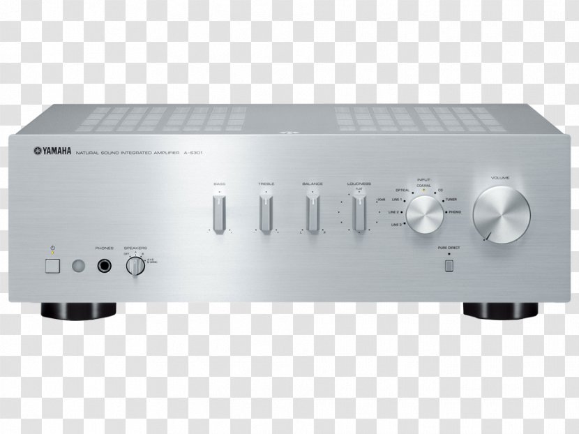 Stereo Amplifier Yamaha A-S501 2x 85 WSilver Audio Power Corporation Integrated - As501 Wsilver Transparent PNG