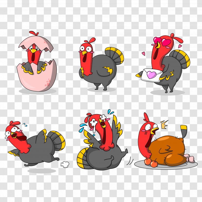 Turkey Cartoon Thanksgiving - Rooster - Hand Painted Thanksgiving, Different Shapes, Image Transparent PNG