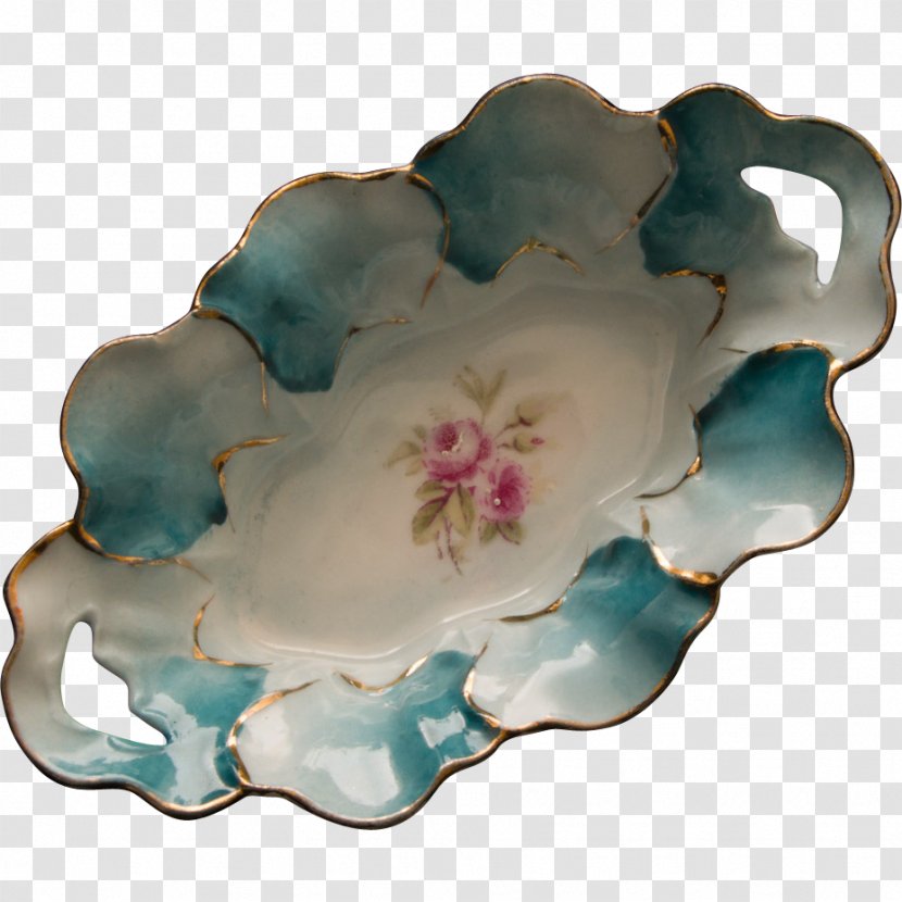 Plate Ceramic Platter Turquoise Tableware - Dinnerware Set Transparent PNG