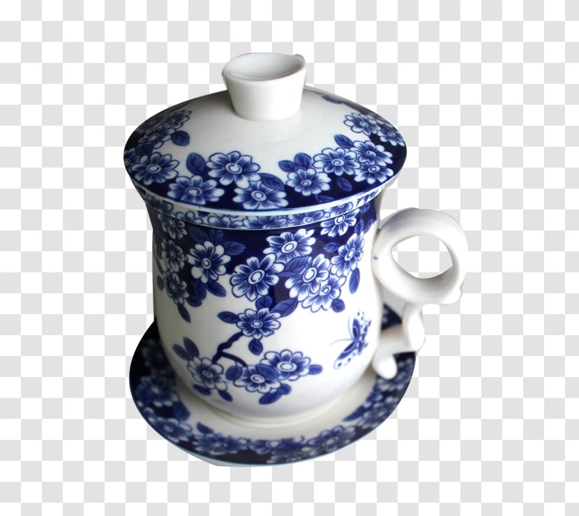Teaware Blue And White Pottery Porcelain - Ceramic - Tea Cup Transparent PNG