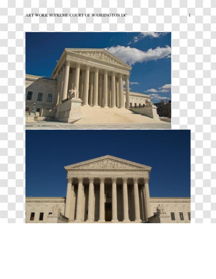 Supreme Court Of The United States Column Facade Architecture Monument - Building Transparent PNG